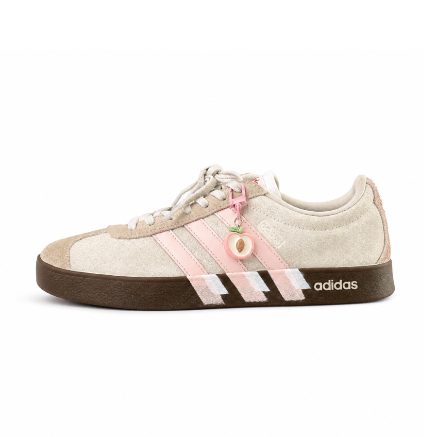 Adidas Adidas Vl Court Classic German Army Trainers Unisex Low Top Peach Pink