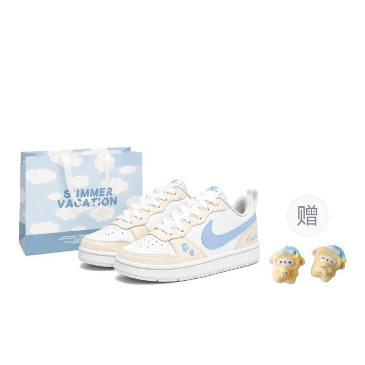 Nike Nike Court Borough Skateboard Shoes Women's Low Top Yellow/White/Blue