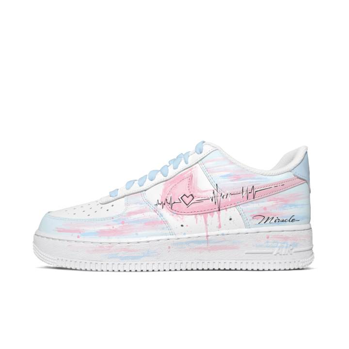 Nike Nike Air Force 1 Skateboard Shoes Men's Low Top Blue/Pink/White