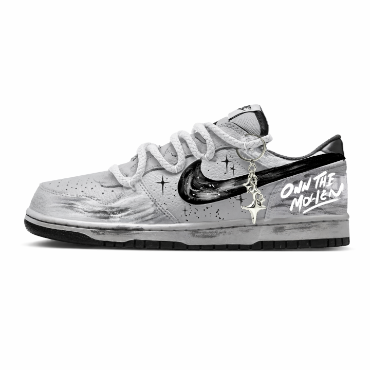 Nike Nike Big Skateboard Shoes Men's Low Top Gray & White & Black