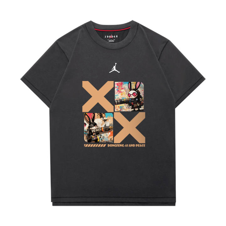 Jordan Jordan Dri FIT T Shirts Unisex Dark Gray Crew Neck Moderate