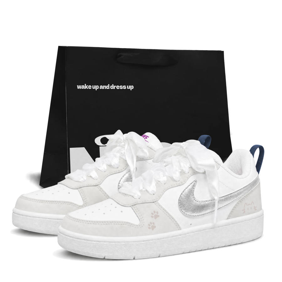 Nike Nike Court Borough Skateboard Shoes Women's Low Top Silver Gray