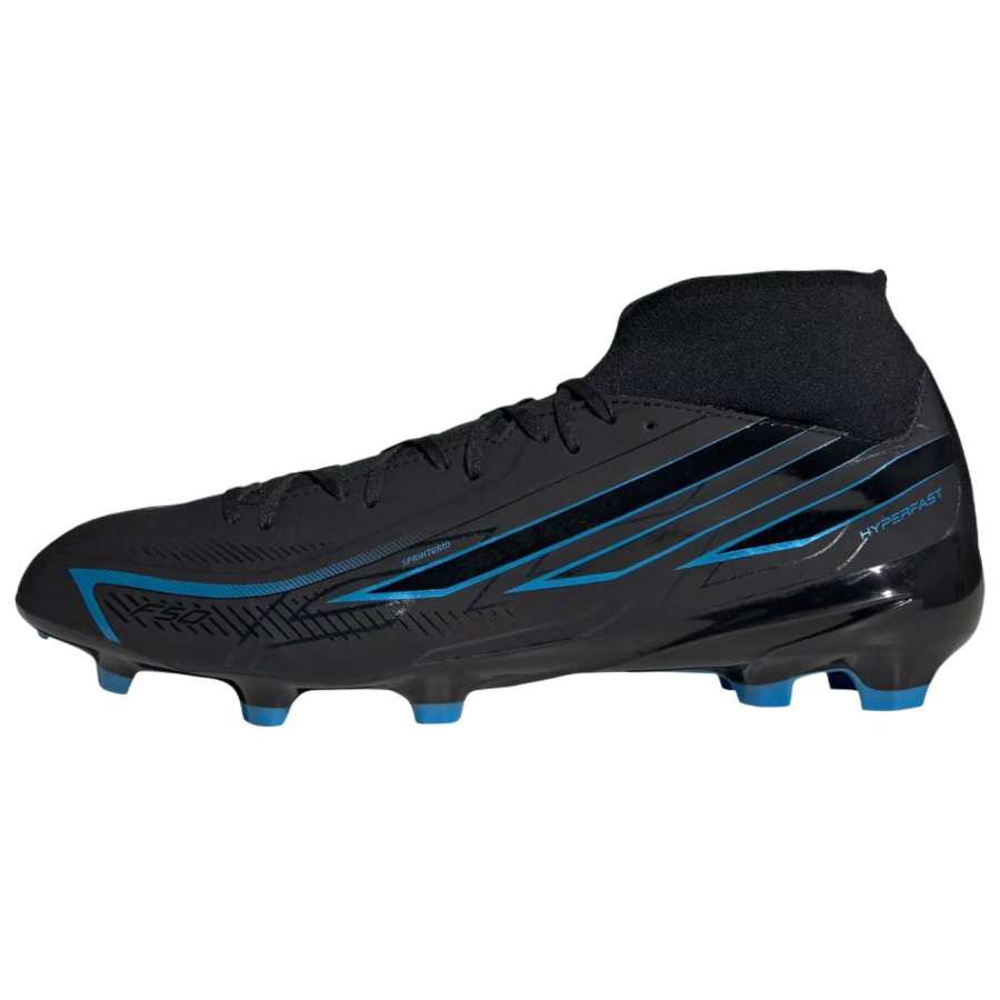 Adidas Adidas F50 Soccer Shoes Unisex Mid Top Core Black/Glossy Finish Blue
