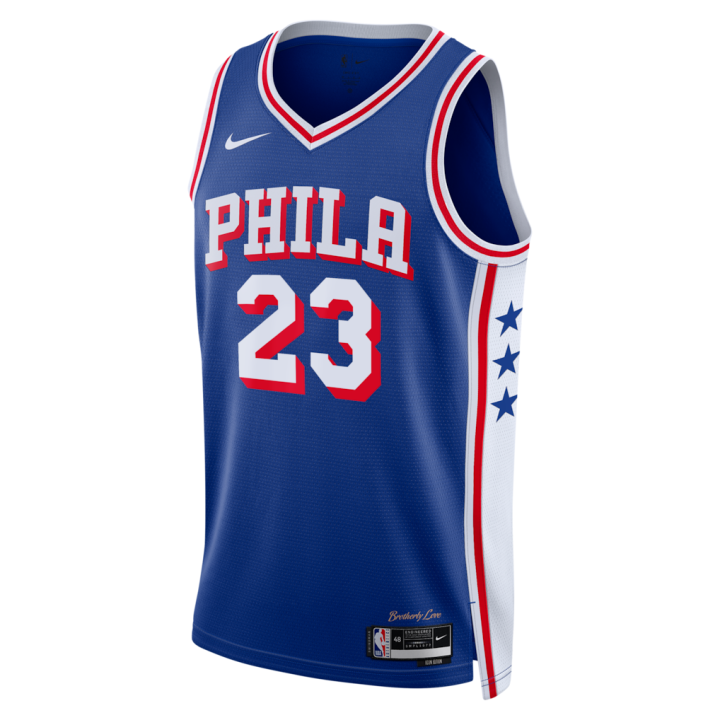 Nike Nike Philadelphia 76ers Basketball Jerseys Unisex Royal Blue V Neck Moderate