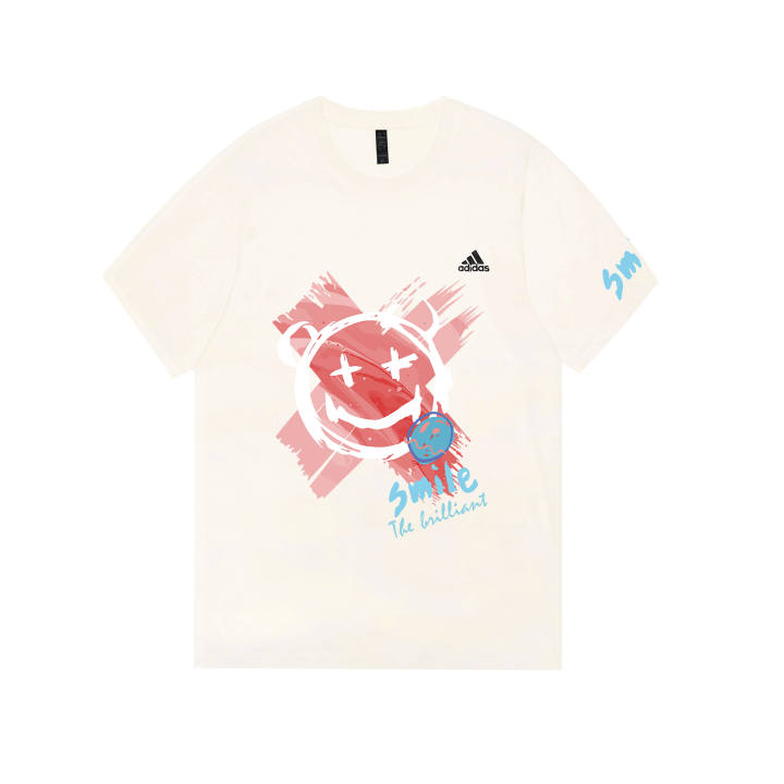 Adidas Adidas MUST HAVES T Shirts Unisex Ecru Crew Neck Moderate