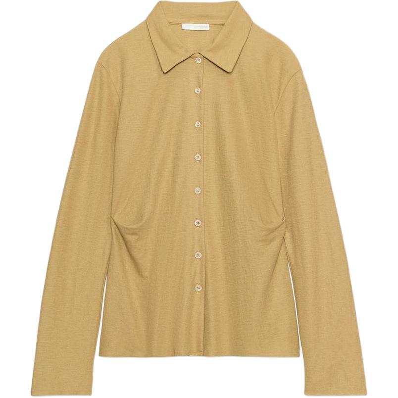 ZARA Shirts Women's Yellow Green Lapel