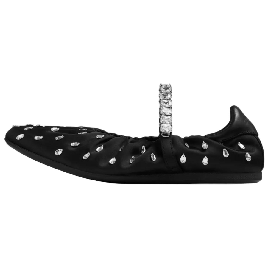 Jimmy Choo Mary Jane Shoes Women's Pure Black & Crystal