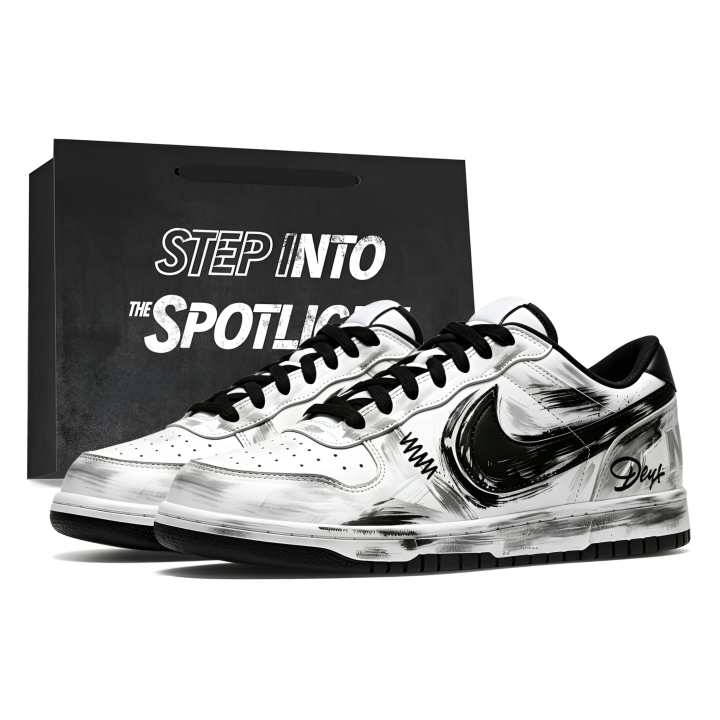 Nike Nike Big Skateboard Shoes Men's Low Top Black, White, Gray