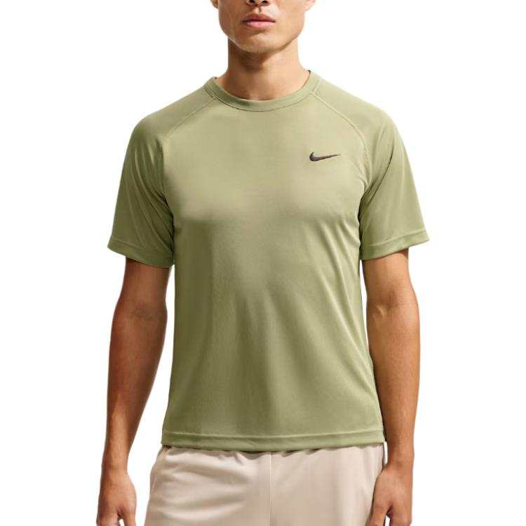 Nike Nike Swoosh Quick Dry T Shirts Men's Gray Olive Green Crew Neck
