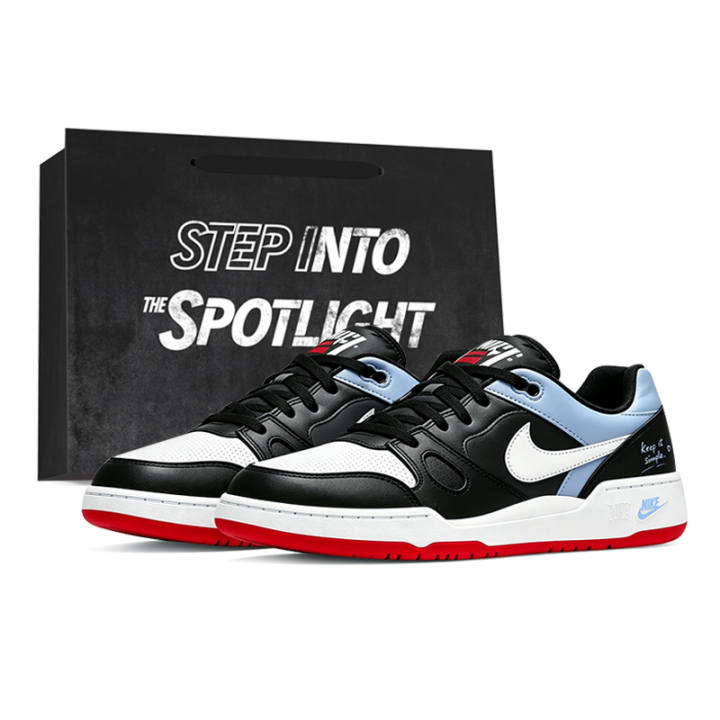 Nike Nike Full Force Skateboard Shoes Men's Low Top Light Blue/Black White Red