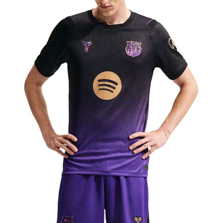 Nike Nike X FC Barcelona Soccer Jerseys Men's Field Purple/Field Purple/Black/Metal Gold Crew Neck Moderate