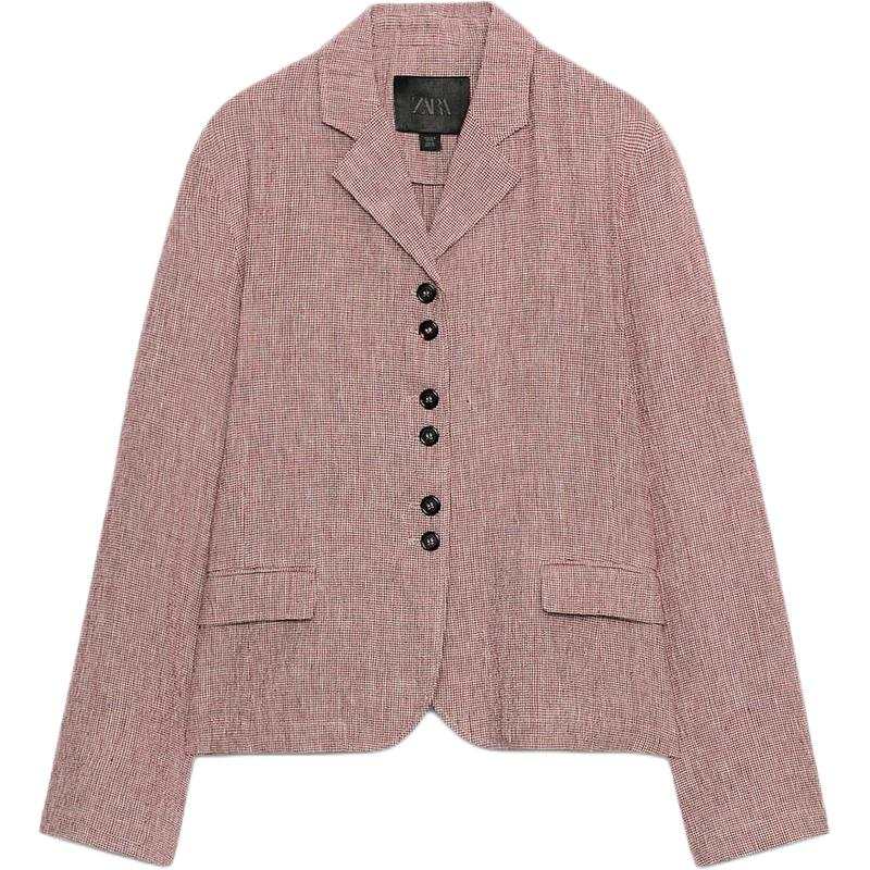 ZARA ZW Business Suits Women's Dark Red Lapel