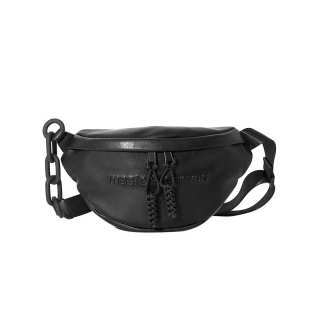 MASTER CANVAS Leather Crossbody Bag, Fanny Pack, Sling Bag Regular Unisex Black