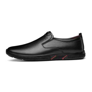 CARTELO Top Grain Cow Leather Men's Casual Shoes Men's Black