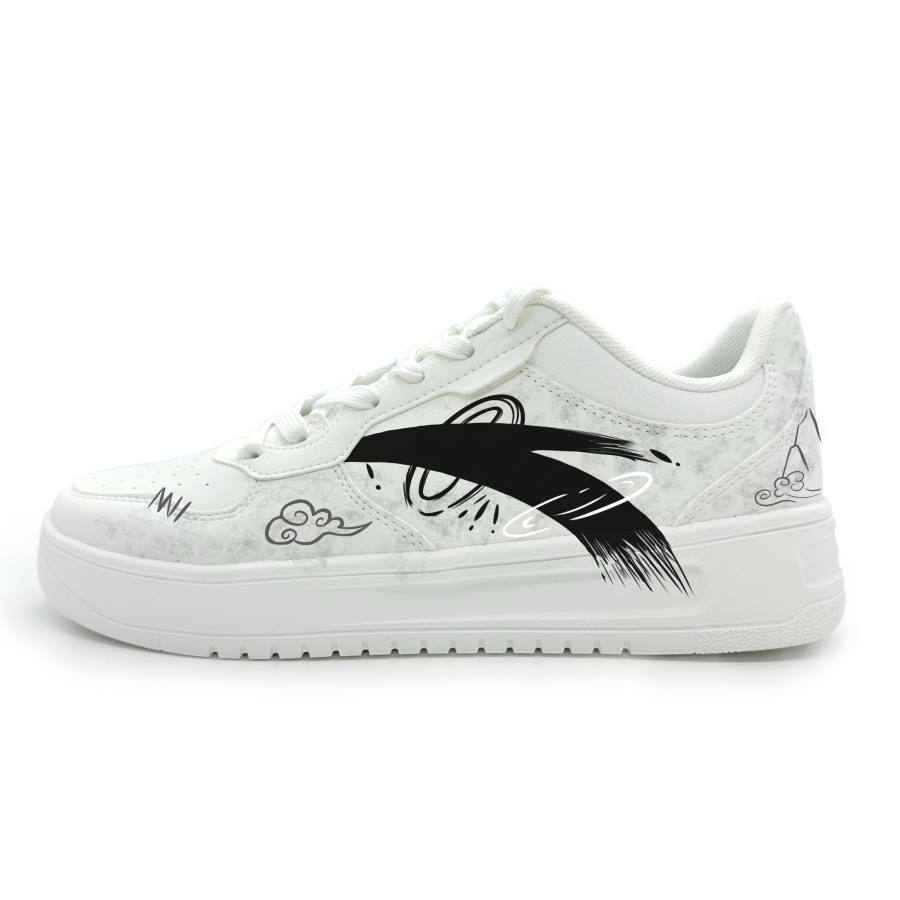 ANTA Easy Skateboard Shoes Unisex Low Top White Black Gray Colorway