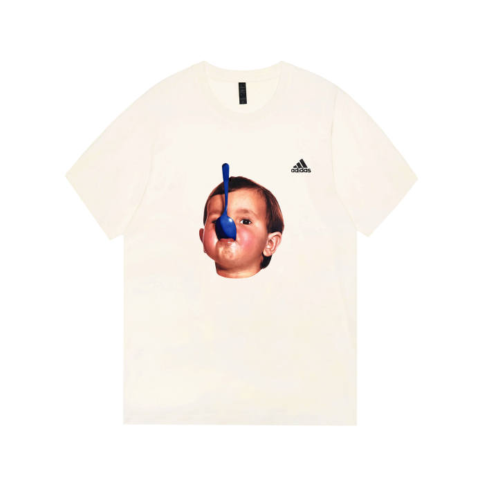 Adidas Adidas MUST HAVES T Shirts Unisex Ecru Crew Neck Moderate