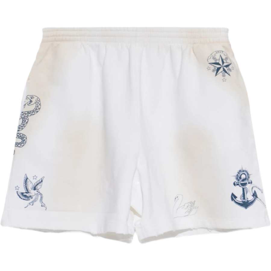 Balenciaga Casual Shorts Men's White Moderate Straight Fit Pants