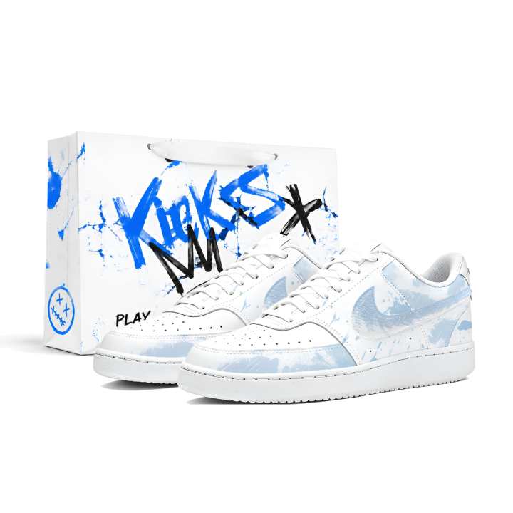 Nike Nike Court Vision Skateboard Shoes Men's Low Top Blue