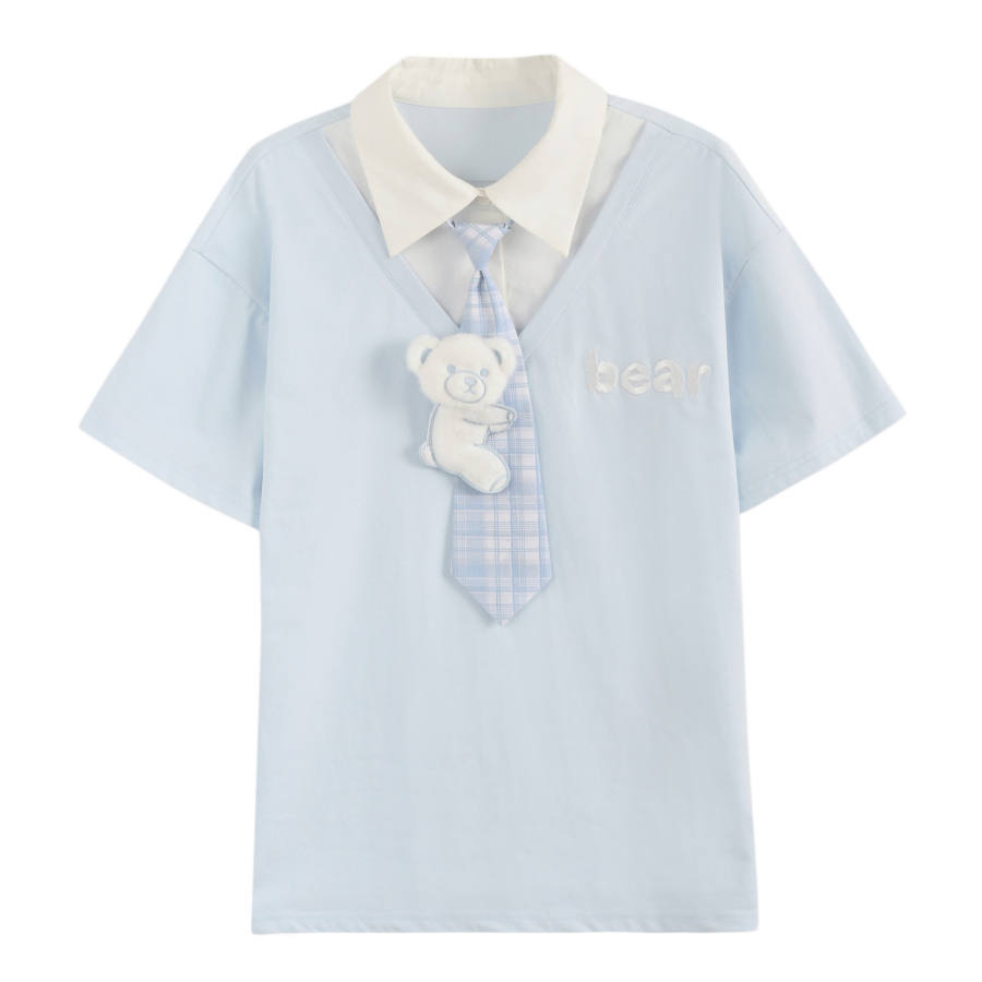 SNBL SNBL T Shirts Women's Blue Lapel Moderate