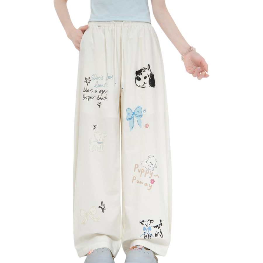 SNBL Casual Pants Women's Apricot Moderate Wide Leg Pants