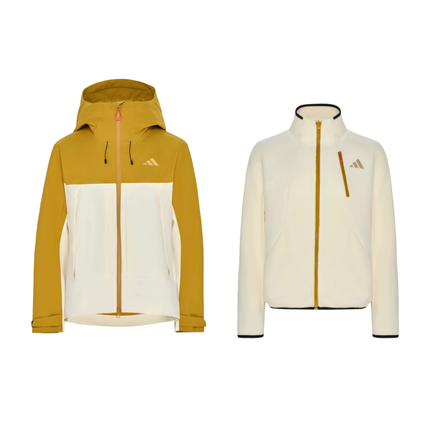 Adidas Adidas Terrex Windbreaker Jackets Women's Ivory/Victory Gold Hooded Non Detachable Moderate