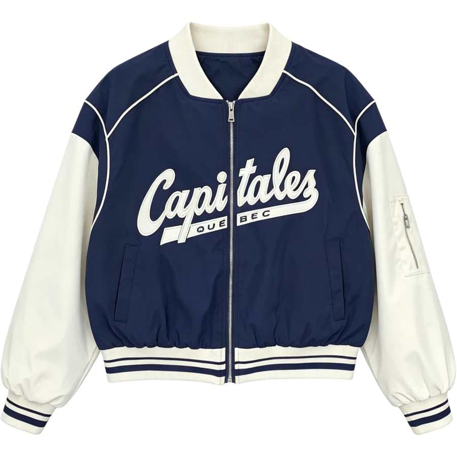 Sugarfunk Baseball Jerseys Women's Blue Stand Collar Moderate Straight Fit