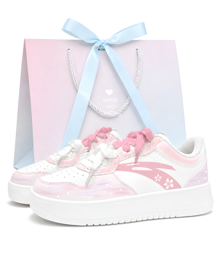 ANTA Easy Skateboard Shoes Women's Low Top Pink
