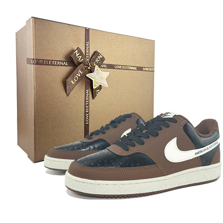 Nike Nike Court Vision Skateboard Shoes Unisex Low Top Brown Black & White