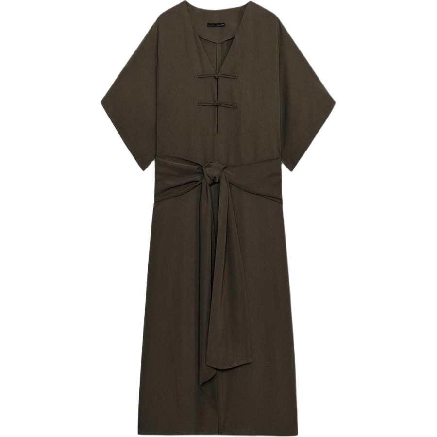 ZARA ZW Short Sleeved Dresses Women's Dark Taupe Moderate