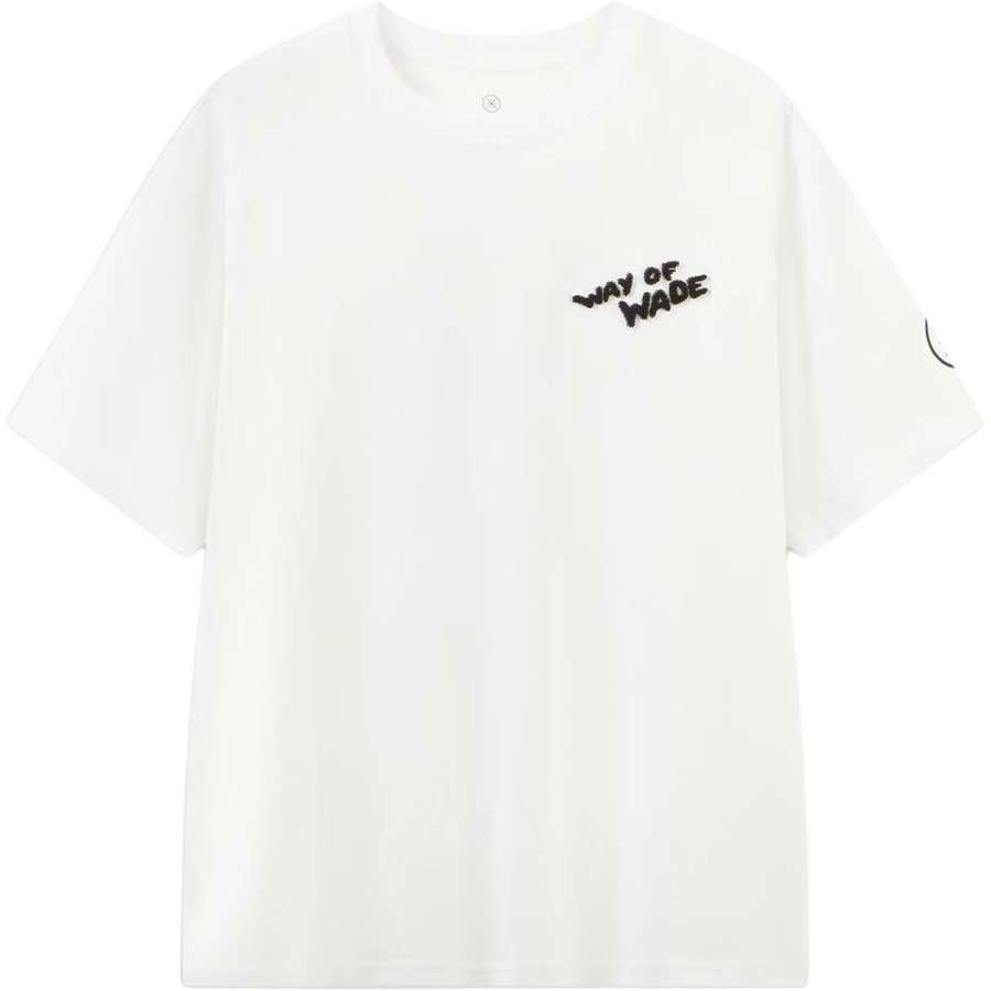 Li-Ning Li Ning T Shirts Men's White Crew Neck Moderate Straight Fit