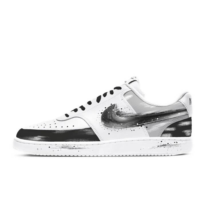 Nike Nike Court Vision 1 Skateboard Shoes Unisex Low Top Black Gray White