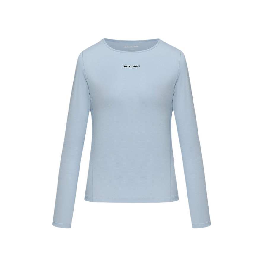 SALOMON Running T Shirts Women's Sky Track Blue Crew Neck Moderate