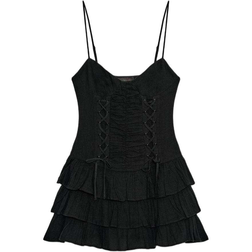 ZARA Slip Dresses Women's Black Moderate