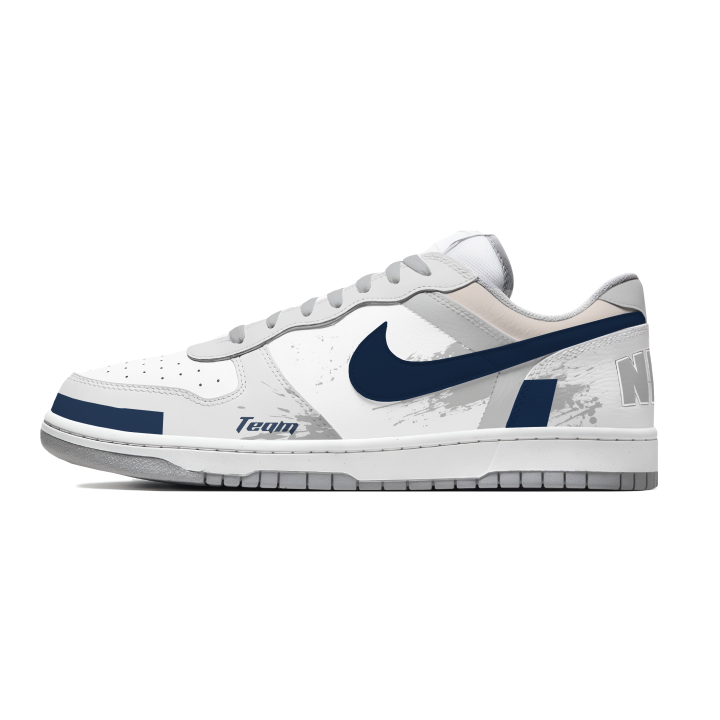 Nike Nike Big Low Lux Skateboard Shoes Men's Low Top White Gray Blue Color Block Patchwork