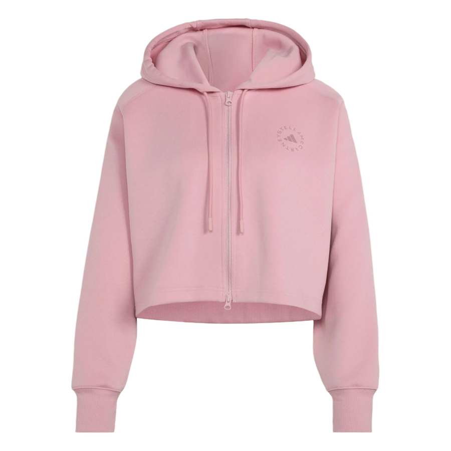 Adidas Adidas X Stella McCartney CROPPED Jackets Women's Pink Hooded Non Detachable Moderate Straight Fit