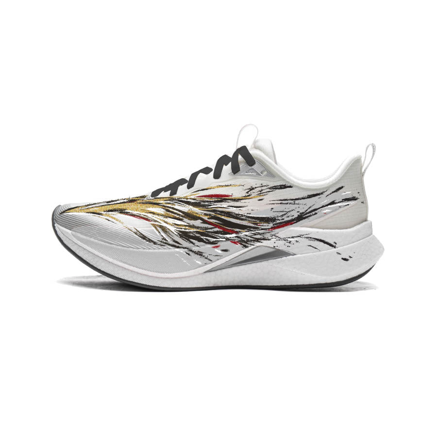 Li-Ning Li Ning Running Shoes Unisex Low Top White Black Red Gold Silver Ink Wash Style Colorway