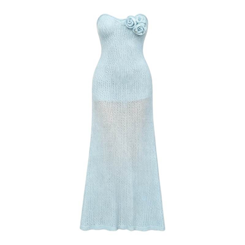 CPAURA Sleeveless Dresses Women's Image Color Strapless Top Moderate Long Skirt Bodycon Skirt