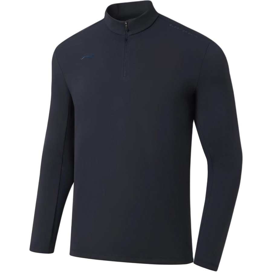 Li-Ning Li Ning Qingmu T Shirts Men's Deep Blue Stand Collar Moderate Straight Fit