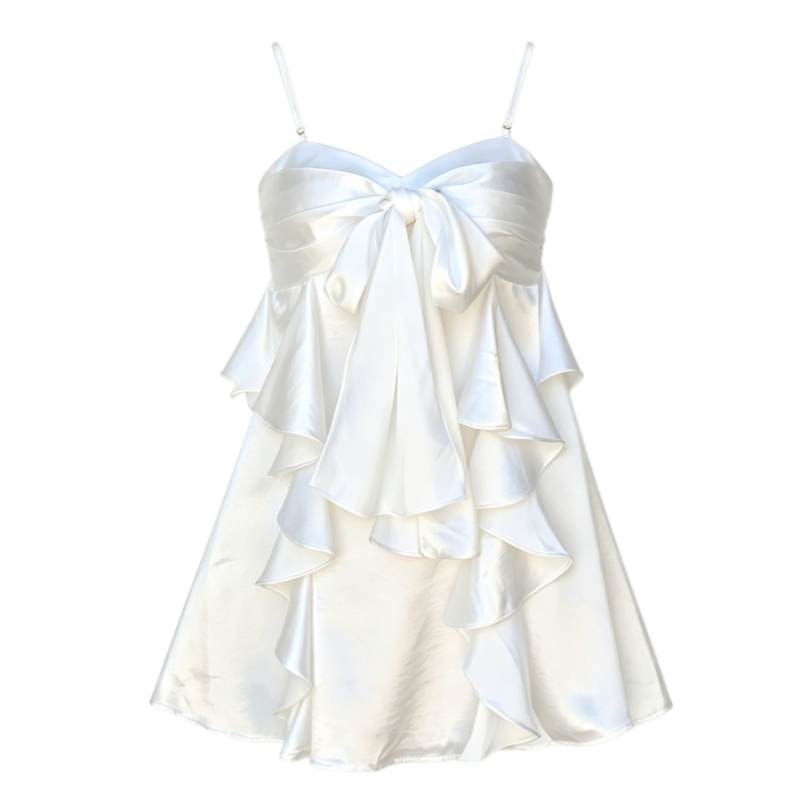 CPAURA Slip Dresses Women's Image Color Moderate Short Skirt Tiered Skirt