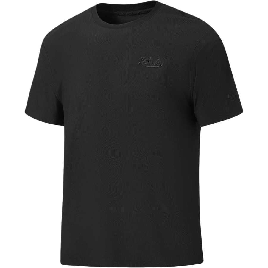 Li-Ning Li Ning T Shirts Men's Black Crew Neck Moderate Straight Fit