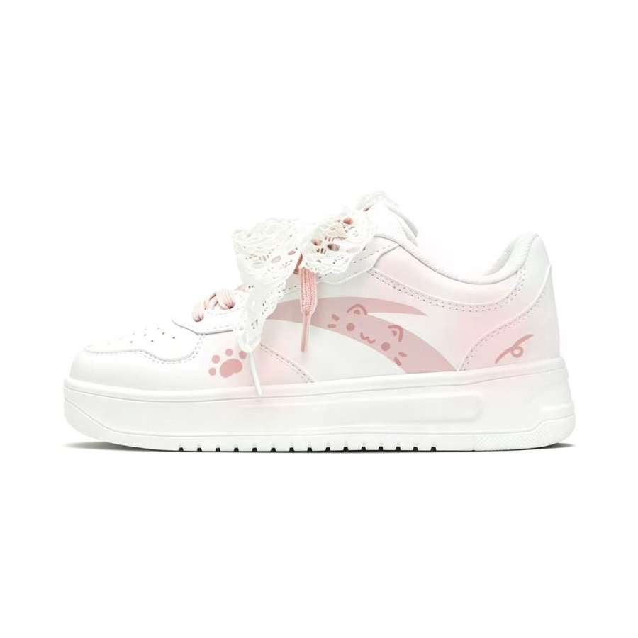 ANTA Easy Skateboard Shoes Women's Low Top Pink