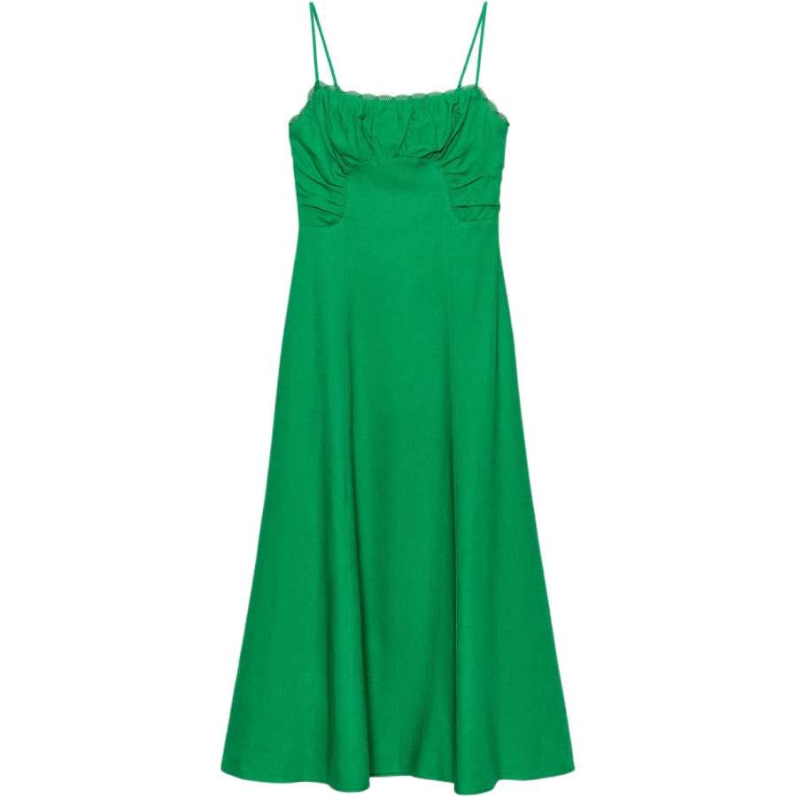 ZARA Slip Dresses Women's Green Moderate