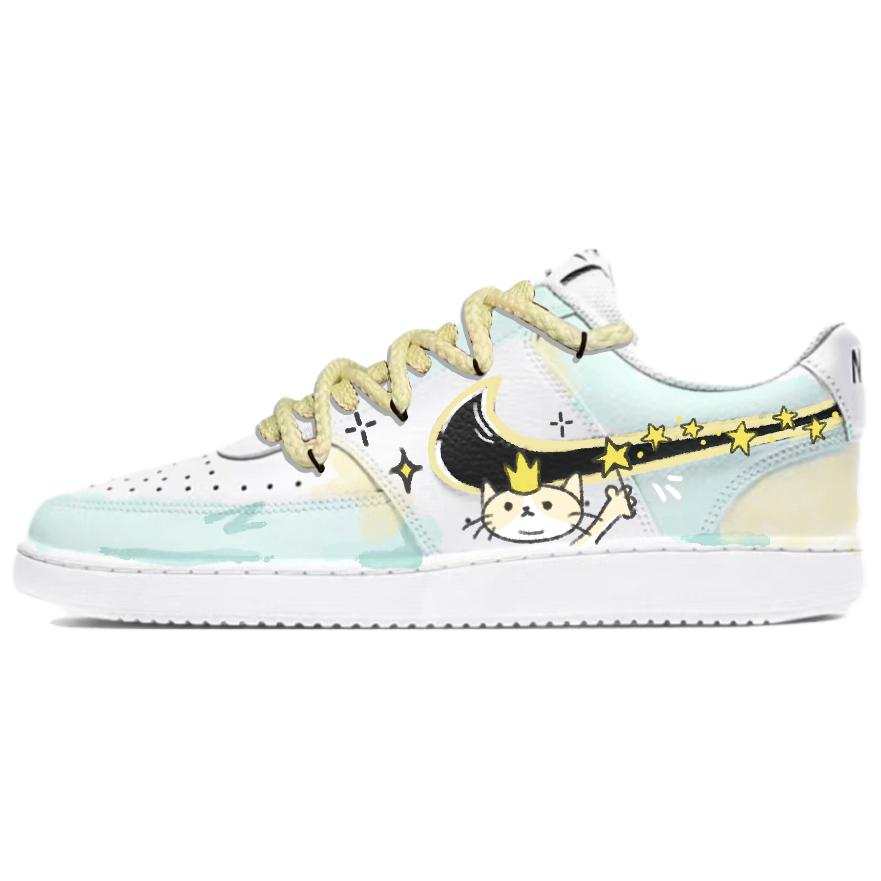 Nike Nike Court Vision 1 Skateboard Shoes Unisex Low Top Cyan White Yellow Gradient
