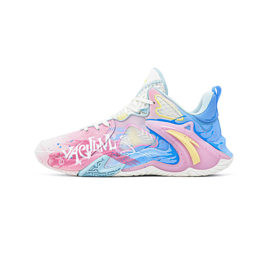 ANTA Airspace 4 Basketball Shoes Unisex Low Top Pink/Blue/White