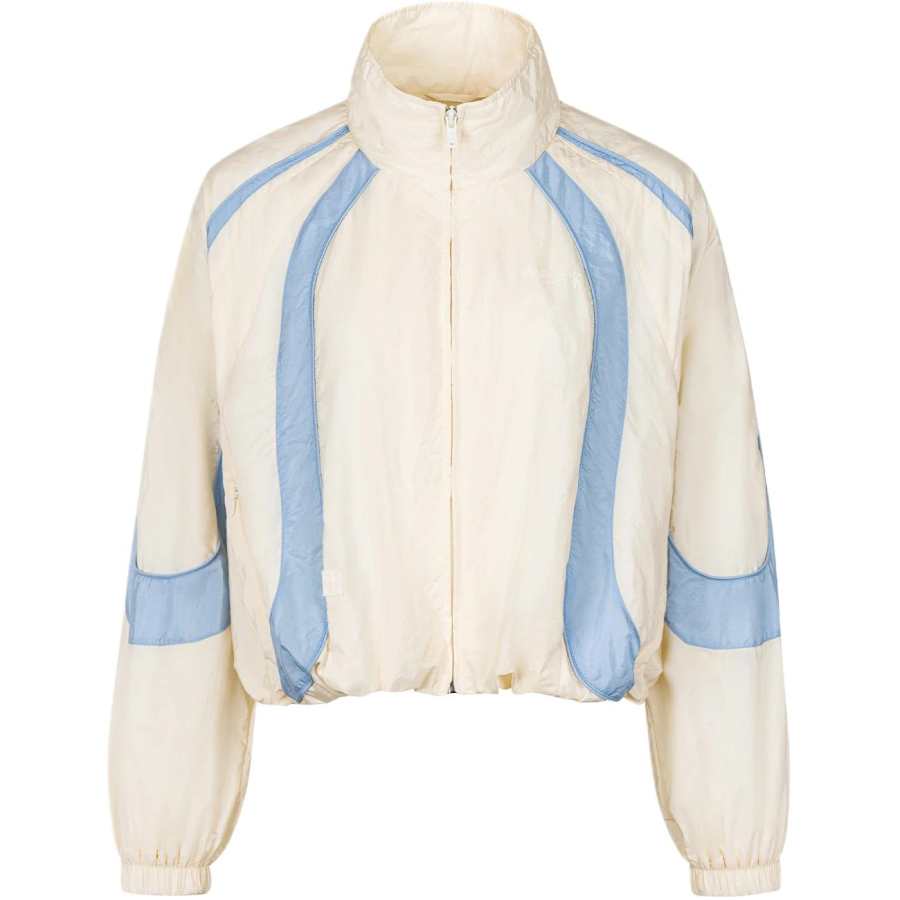 Li-Ning Li Ning Jackets Women's Ivory/Pink Blue Stand Collar Moderate Straight Fit