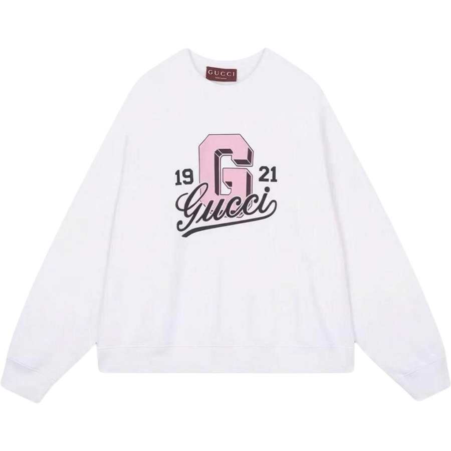 GUCCI Sweatshirts Women's White Crew Neck Moderate Straight Fit