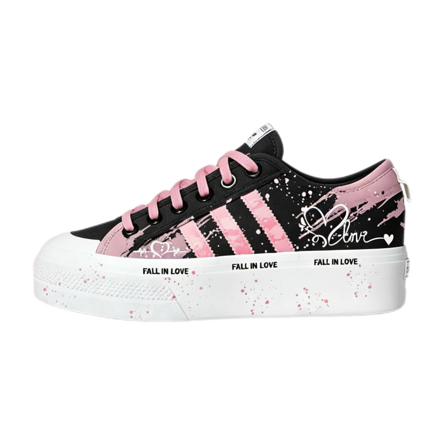 Adidas Originals Nizza Platform Skateboard Shoes Women's Low Top Black