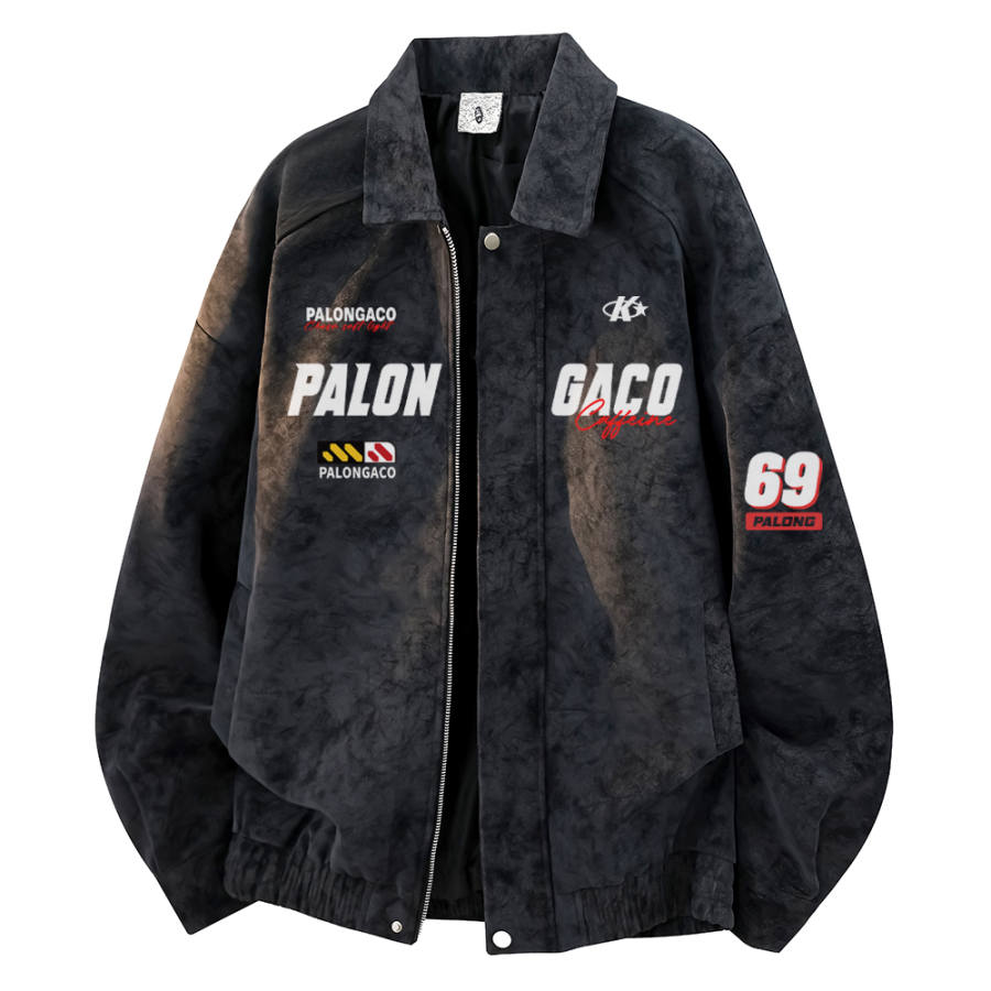 PAL ONGACO Leather Jackets Unisex Lapel Moderate Straight Fit