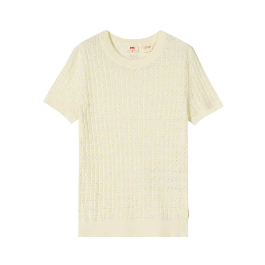 Levis T Shirts Women's Yellow Crew Neck Moderate