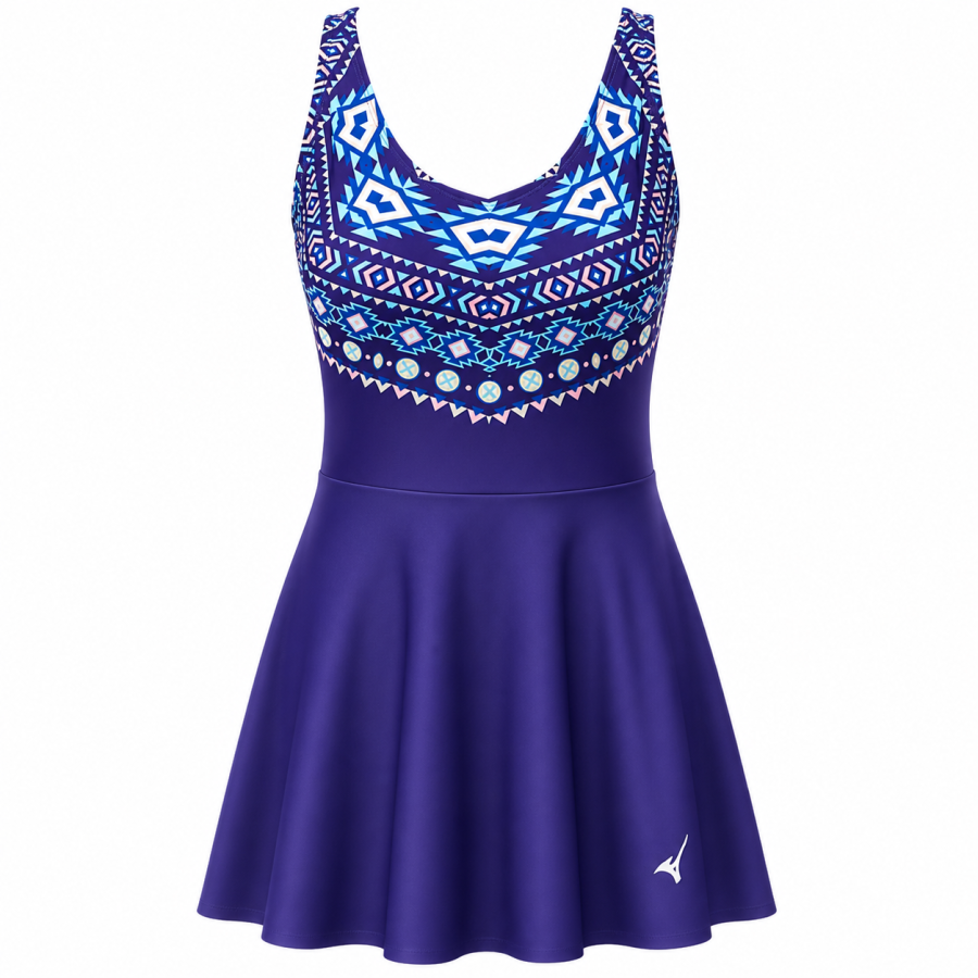 Mizuno One Piece Swimsuits Women's Dark Purple Skirt One Piece Swimsuit